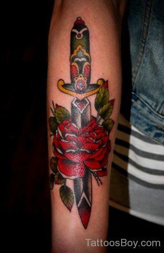 Rose Dagger Tattoo