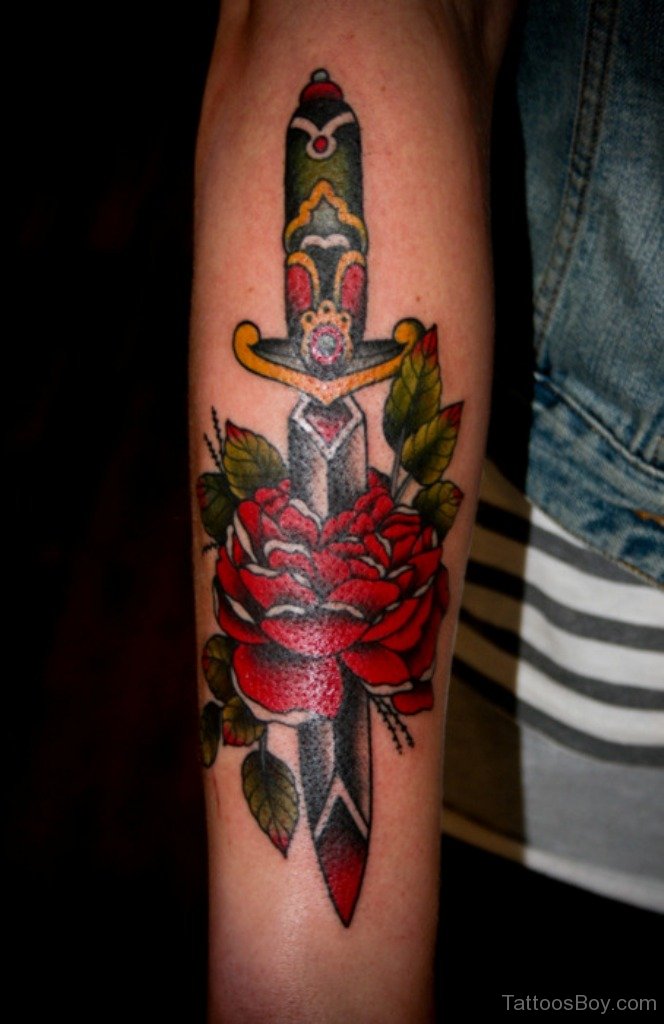 Rose Dagger Tattoo | Tattoo Designs, Tattoo Pictures