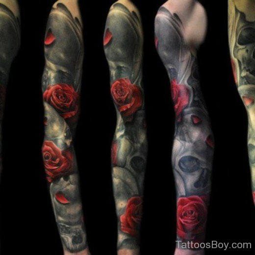 Rose Tattoo On Full Sleeve-TB1215