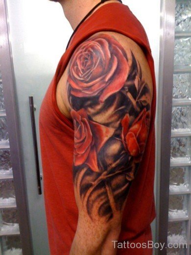 Rose Tattoo On Half Sleeve-TB1099