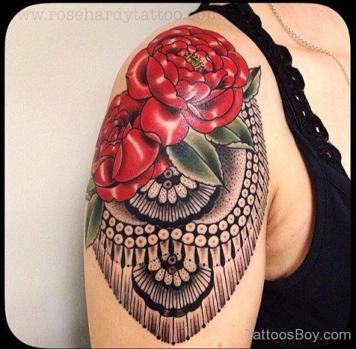 Rose Tattoo On Shoulder