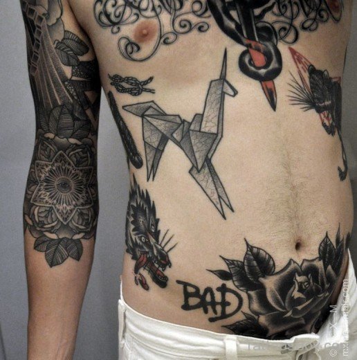 Rose Tattoo On Waist-TB175