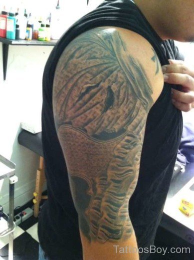 Samurai Armor Tattoo On Half Sleeve-TB1124