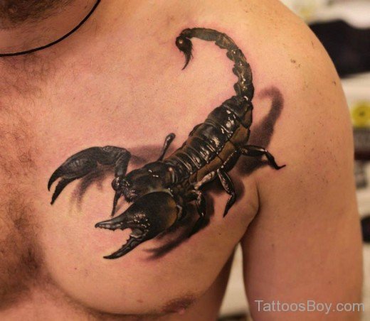 Scorpion Tattoo On Chest-TB12129