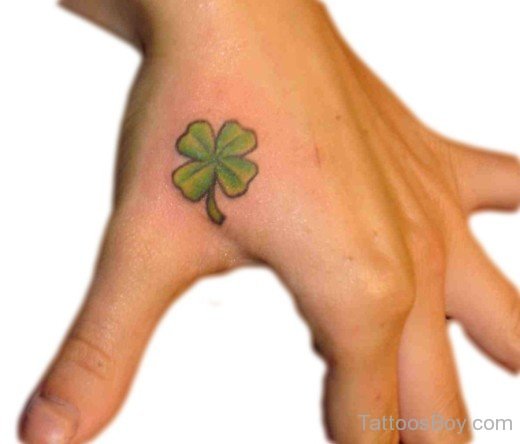 Shamrock Tattoo On Hand-TB12162