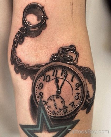 Simple Pocket Watch  Tattoo-TB12131