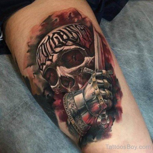 Skull And Armor Tattoo.-TB1130