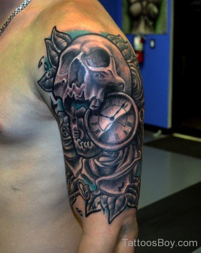Skull And Clock Tattoo-TB1281