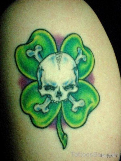 Skull And Clover Tattoo-TB12173