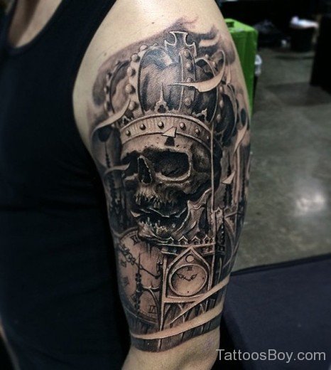 Skull And Crown Tattoos--TB167