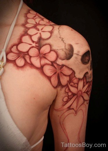 Skull And Flower Tattoo-TB1104