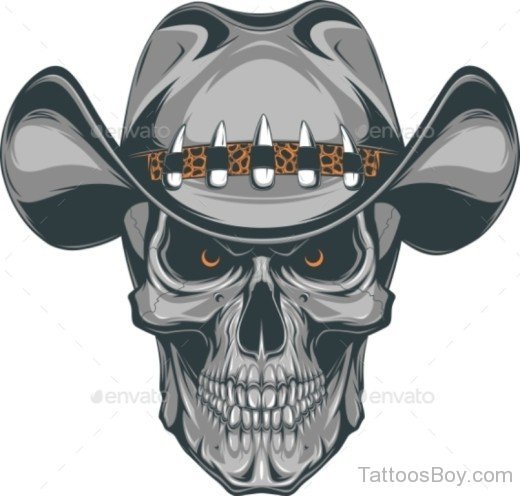 Skull Cowboy Tattoo Design 1-TB12284