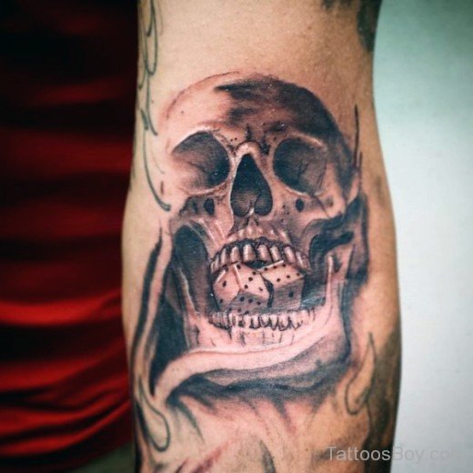 Skull Tattoo Design On Elbow-TB149
