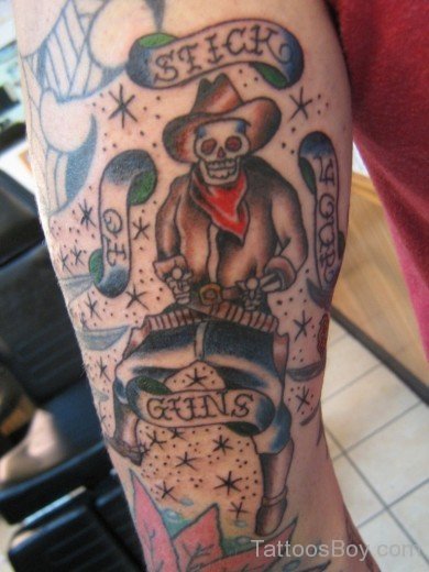 Skull Tattoo Design On Half Sleeve-TB12287