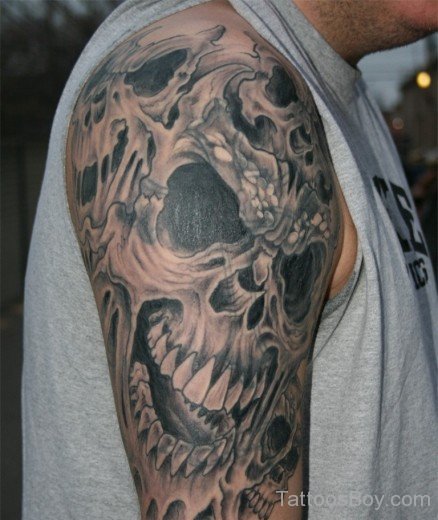 Skull Tattoo Design On Shoulder-TB12098