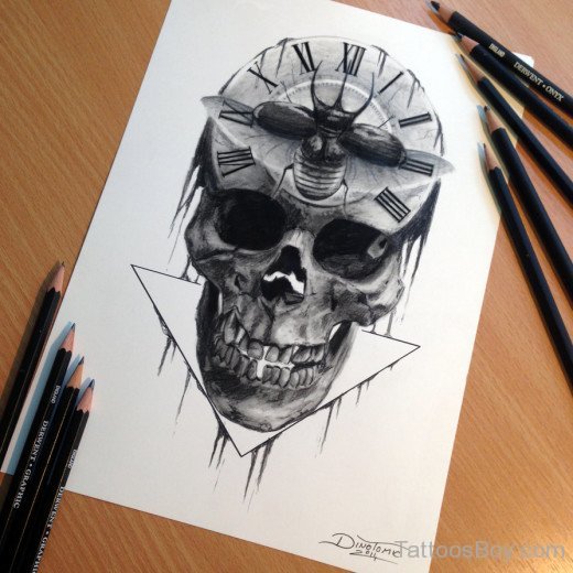 Skull Tattoo Design-TB12138