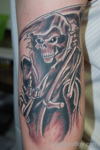 Skull Tattoo On Elbow-TB1449