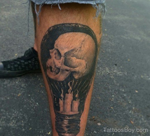 Skull Tattoo On Leg-TB1133