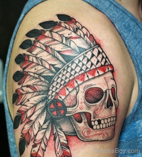 Skull Tattoo On Shoulder-TB12290
