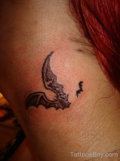 Small  Bat Tattoo On Neck-TB1285