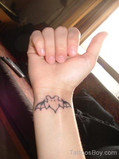 Small  Bat Tattoo On Wrist-TB1286