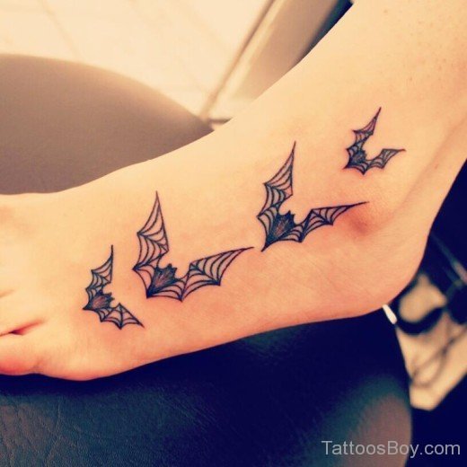 Small  Bats Tattoo On Foot-TB1287
