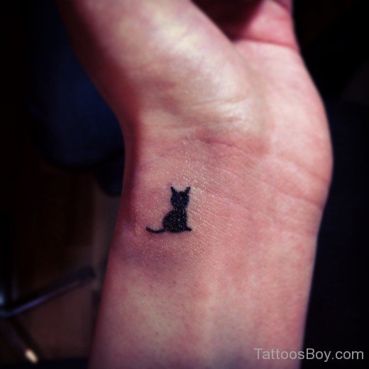Small Cat Tattoo On Wrist-TB12117