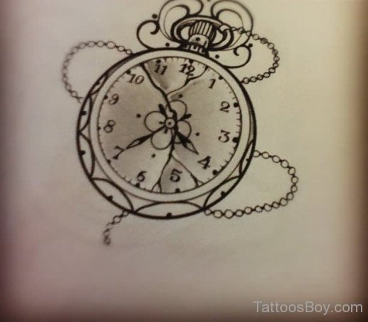 Small Clock Tattoo  Design-Tb12163
