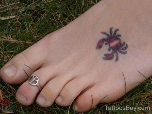 Small Crab Tattoo On Foot-TB12129