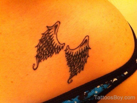 Small Wings Tattoo On Waist-TB12162