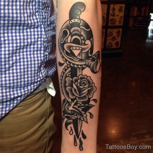 Snake And  Dagger Tattoo-TB12083