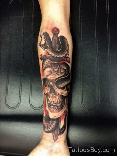Snake And Skull Tattoo-TB12087
