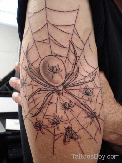 Spider Tattoo On Elbow-TB152