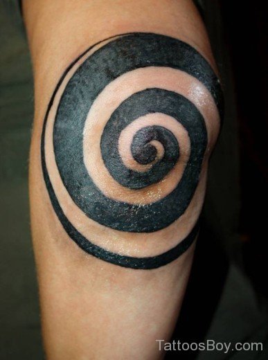Spiral Tattoo Design On Elbow-TB154