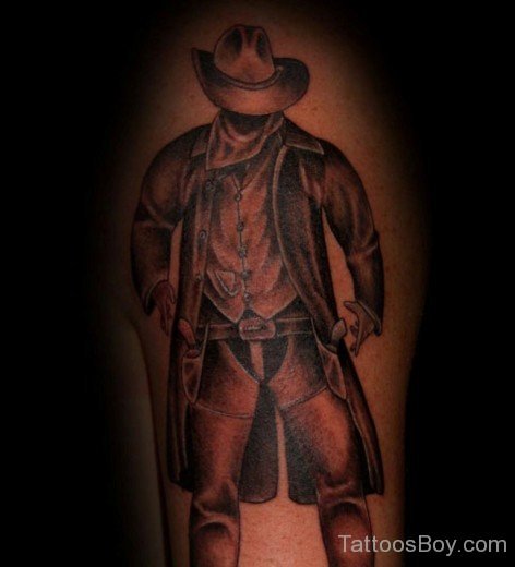 Standing Cowboy Tattoo Design-TB12295