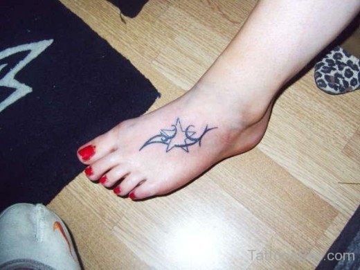 Star Tattoo Design On Foot-TB12297