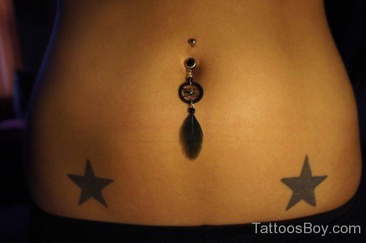 Star Tattoo Design On Waist-TB12177