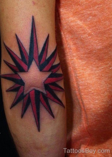 Star Tattoo On Elbow-TB12178