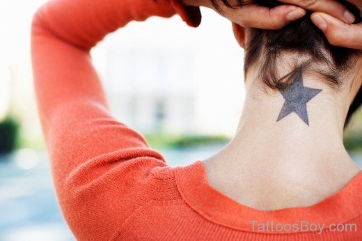 Star Tattoo On Nape-TB1210