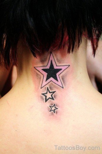 Star Tattoo On Nape-TB1284