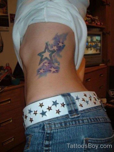 Star Tattoo On Rib-TB12094