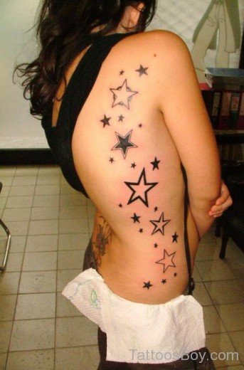 Stars Tattoo On Rib