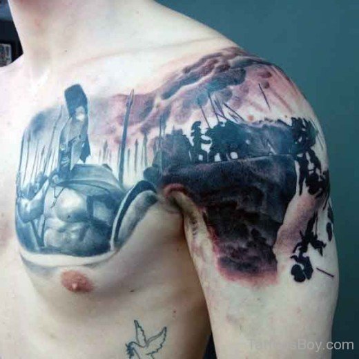 Stylish Chest Tattoo-TB1136