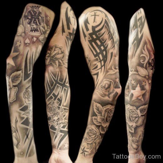 Stylish Full Sleeve Tattoo-TB12105