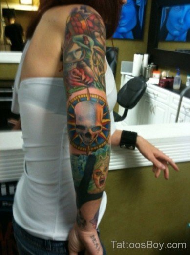 Stylish Full Sleeve Tattoo-TB160