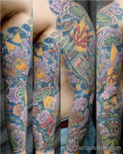 Stylish Full Sleeve Tattooo-TB157