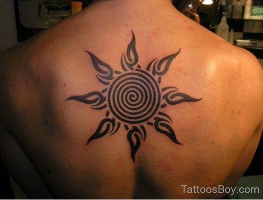 Sun Tattoo On Back