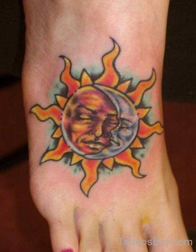 Sun Tattoo On Foot