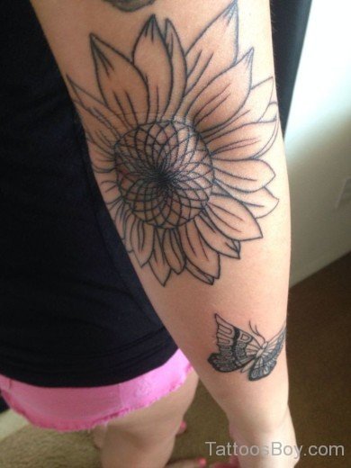 Sunflower Tattoo On Elbow-TB1464