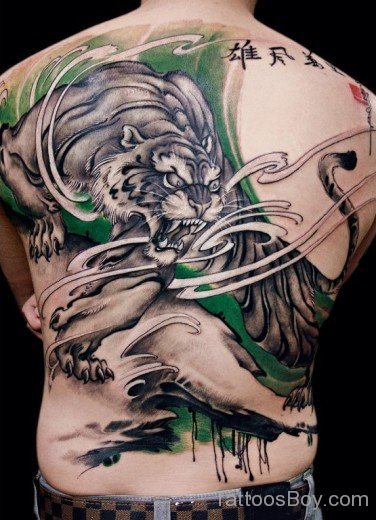 Tiger Tattoo Design On Back-TB12314